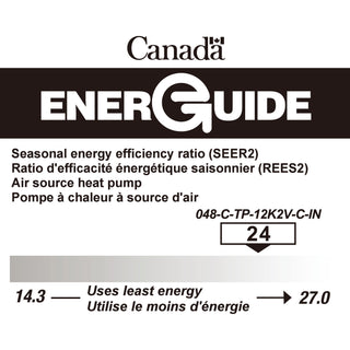 DELLA Optima CloudAir Series 12000 BTU 24 SEER2 Ultra Heat Mini Split AC - Up to 550 Sq.Ft.