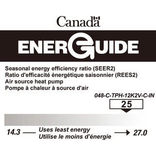 DELLA Optima Pro CloudAir Series 12000 BTU 25 SEER2 Ultra Hyper Heat Mini Split AC - Up to 550 Sq.Ft.