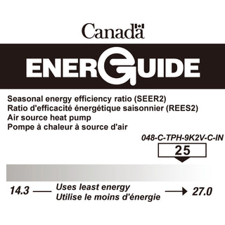 DELLA Optima Pro CloudAir Series 9000 BTU 25 SEER2 Ultra Hyper Heat Mini Split AC - Up to 400 Sq.Ft.