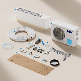 DELLA Optima CloudAir Series 23000 BTU 23 SEER2 Ultra Heat Mini Split AC - Up to 1500 Sq.Ft.