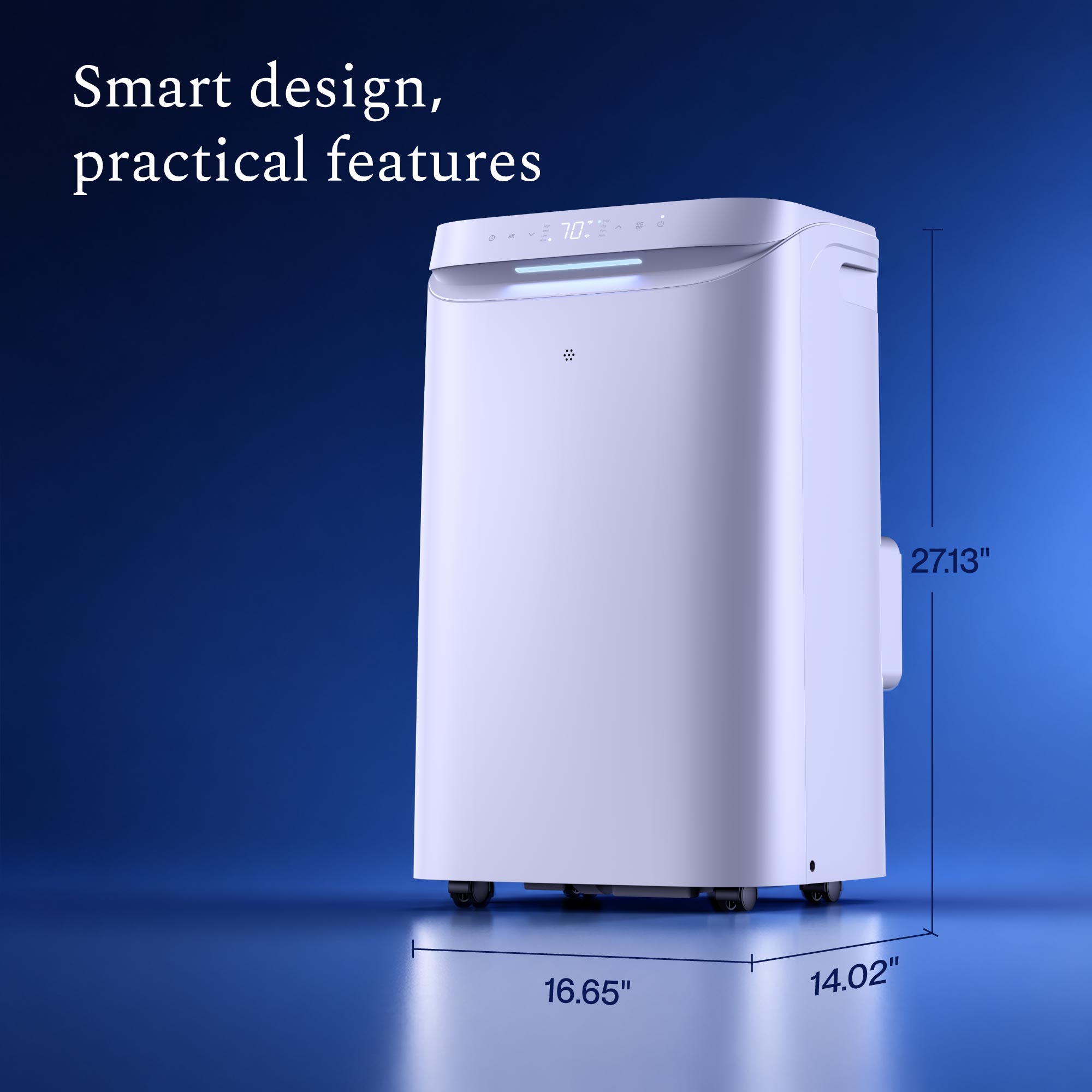 DELLA 14,000 BTU Drainage-Free Portable Air Conditioner for Rooms Up to 450 Sq. Ft.