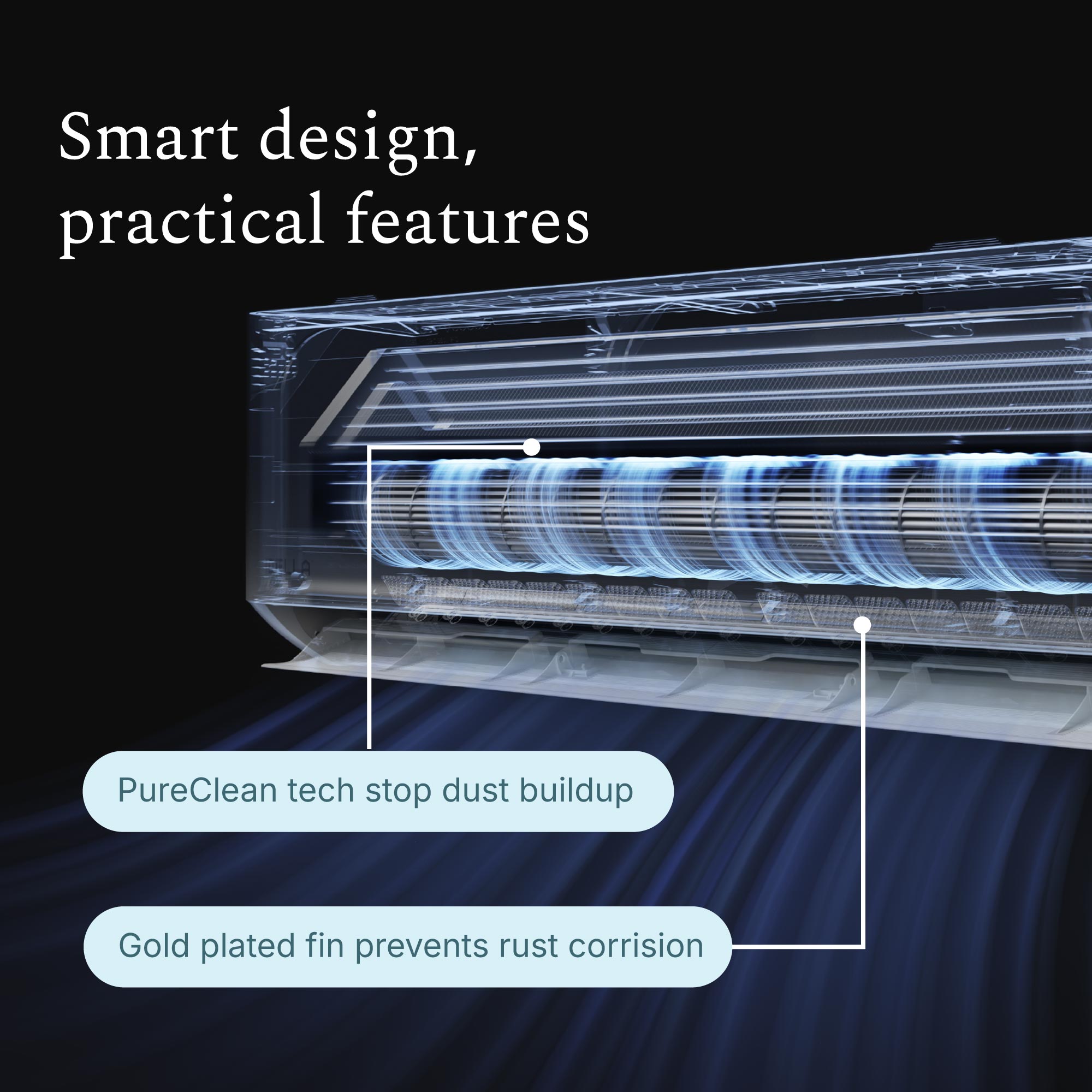 DELLA Optima Pro CloudAir Series 9000 BTU 25 SEER2 Ultra Hyper Heat Mini Split AC - Up to 400 Sq.Ft.